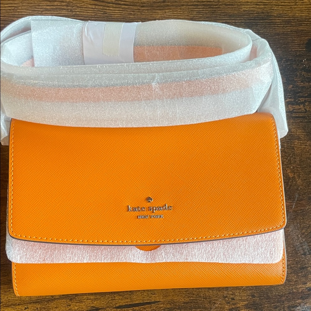 kate spade Orange Leather Crossbody Wallet